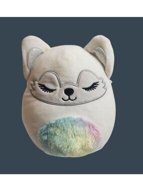Squishmallow Feila the Arctic Fox - Fuzzy Rainbow Belly & Tail